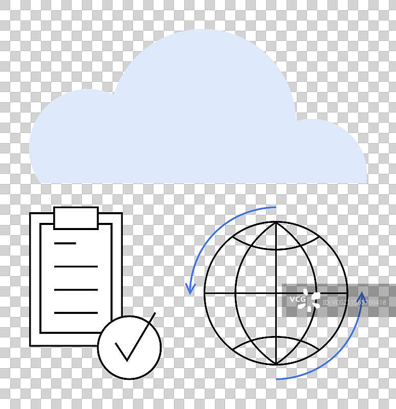 云计算与全球检查清单图片素材