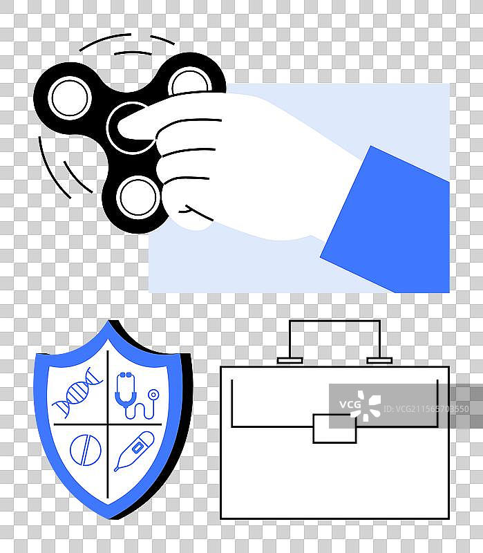 手动旋转的减压陀螺医疗护盾图片素材