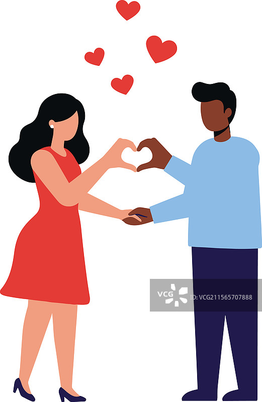 扁平手指心形手势图片素材