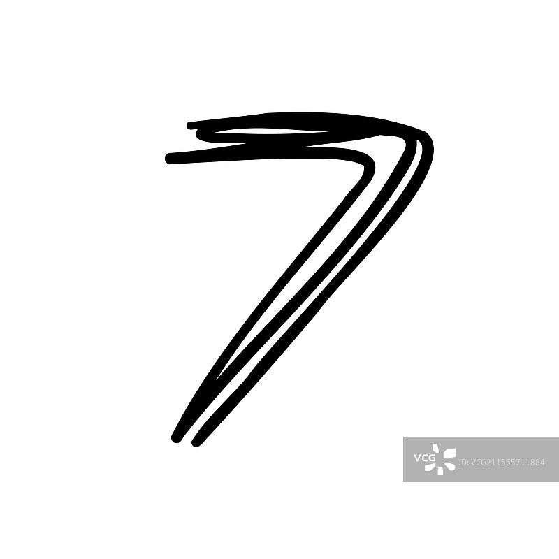 手写数字七 7 字体在手中图片素材