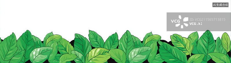 【AI数字艺术】绿色植物叶子的边界图案图片素材