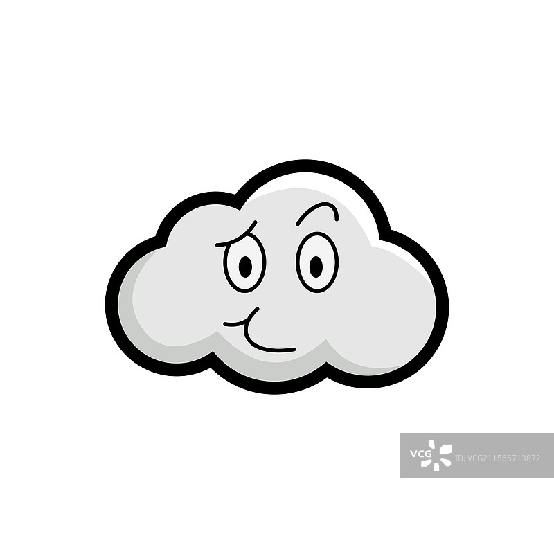 卡通云朵带有古怪的面部表情图片素材