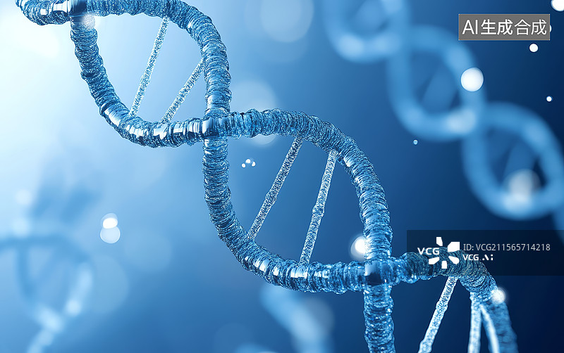 【AI数字艺术】DNA双螺旋结构图片素材
