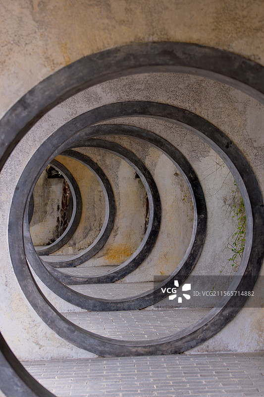 黟县守拙园同心圆长廊图片素材