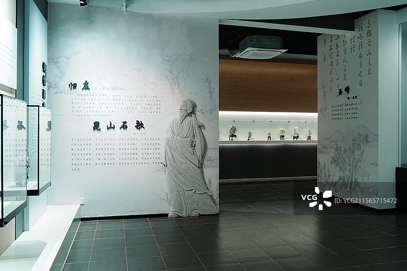 昆山亭林园昆石博物馆昆石展厅图片素材