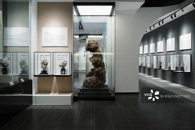 昆山亭林园昆石博物馆昆石展厅图片素材