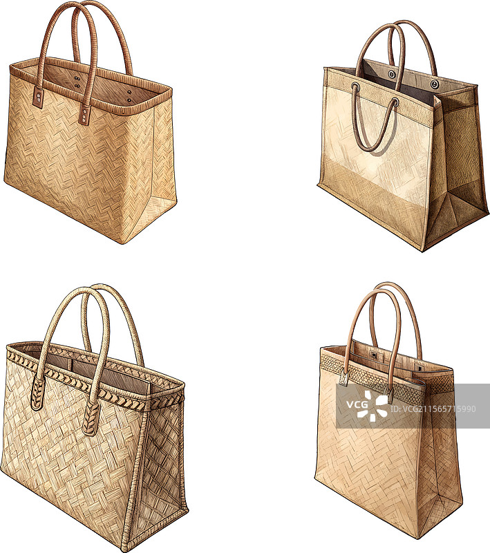 现实购物袋套装图片素材