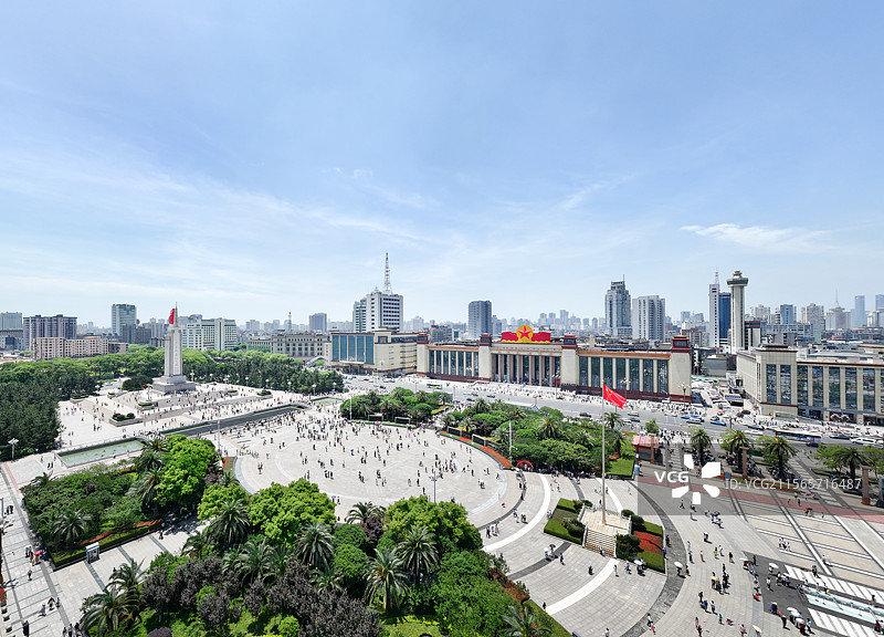 江西南昌红色旅游八一广场南昌起义纪念塔江西美术馆图片素材