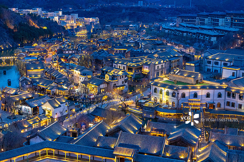 古北水镇山顶教堂风景图图片素材