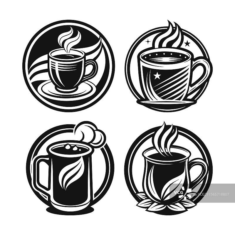 咖啡杯剪影图片素材