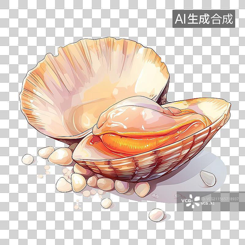 【AI数字艺术】手绘纹理蛤蜊图片素材