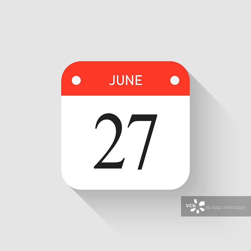 图标页面日历 - 6月27日图片素材