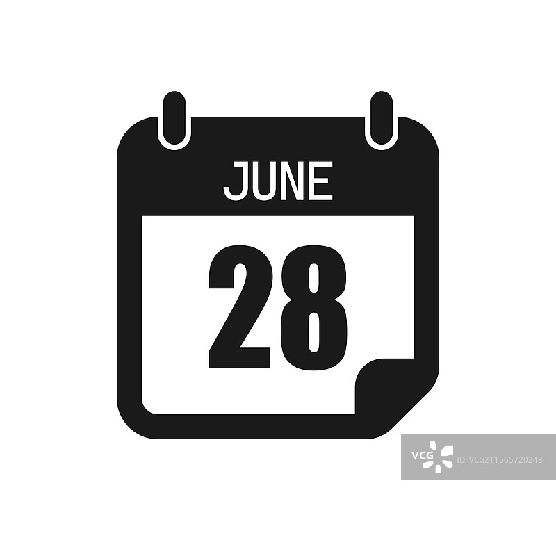 图标页面日历 - 6月28日图片素材