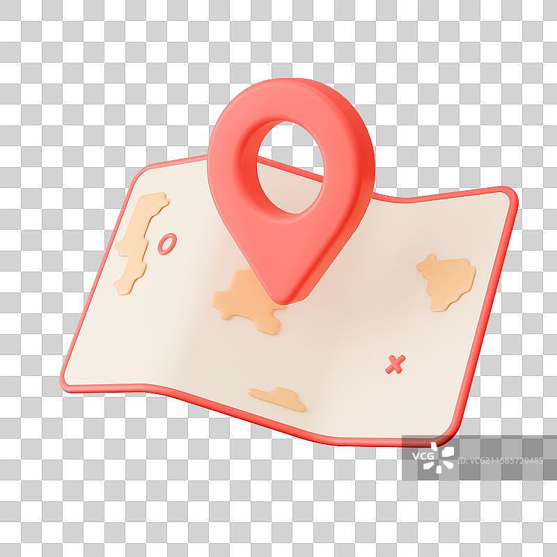 3D渲染卡通路线图免抠元素图片素材