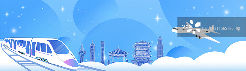 济南旅游假期休假出行国内游高铁出行高速列车图片素材