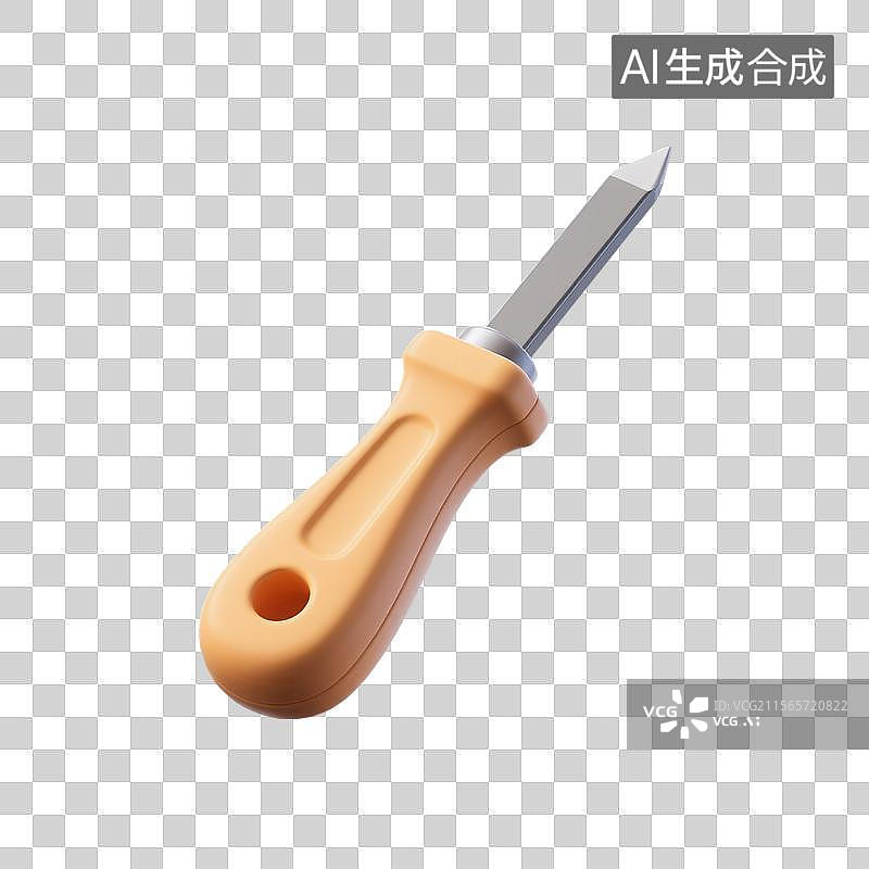 【AI数字艺术】3D建模的纯黑背景卡通插画迷你锉刀图片素材