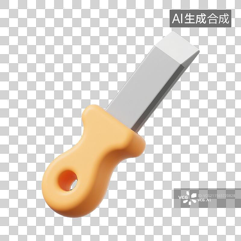 【AI数字艺术】3D建模的纯黑背景卡通插画迷你锉刀图片素材