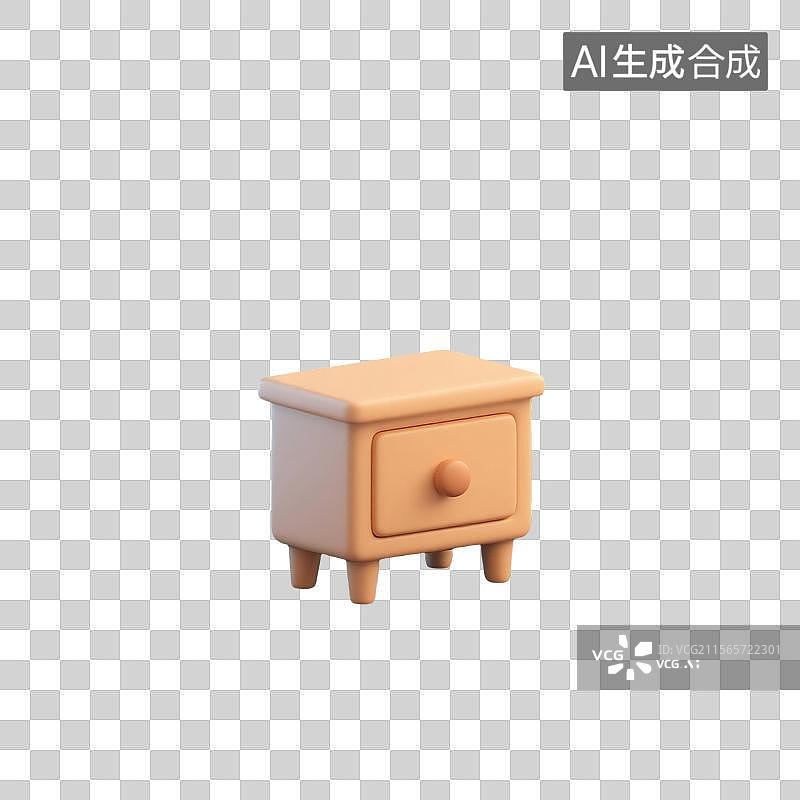 【AI数字艺术】3D建模的无其他元素卡通迷你地柜插画图片素材