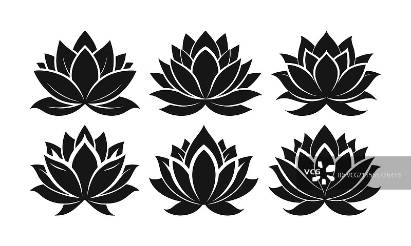 莲花剪影图片素材