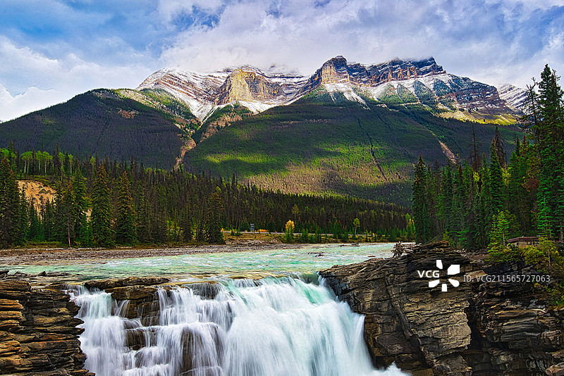 加拿大 阿萨巴斯卡瀑布 Athabasca Falls, Canada.图片素材