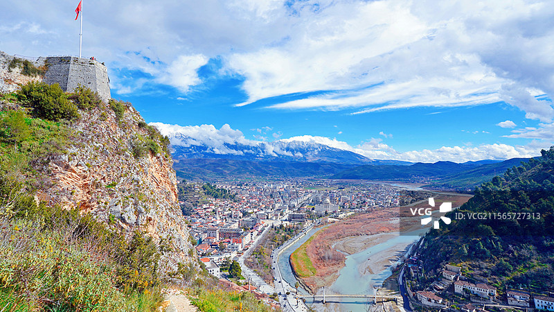 阿尔巴尼亚/培拉特/欧洲/建筑/旅行/风光/风景/天空图片素材