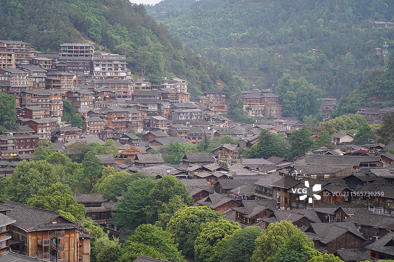 西江千户苗寨的昼夜图片素材