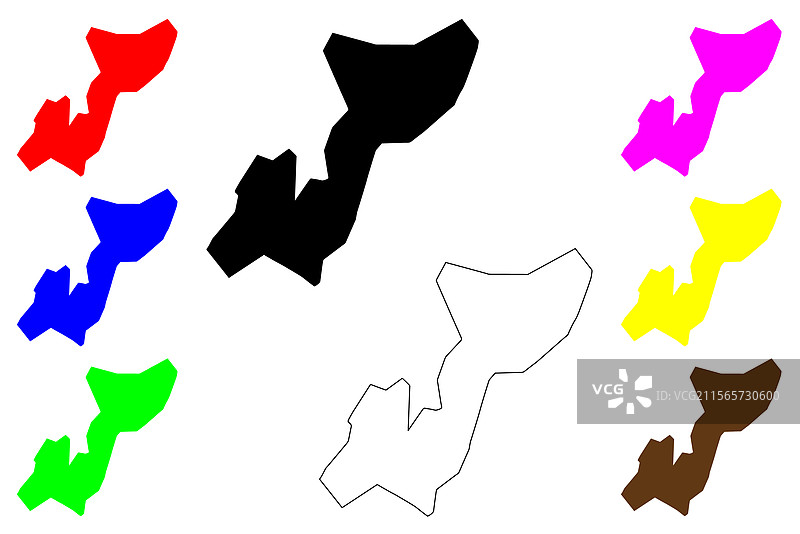 布隆迪共和国穆因加市地图涂鸦图片素材