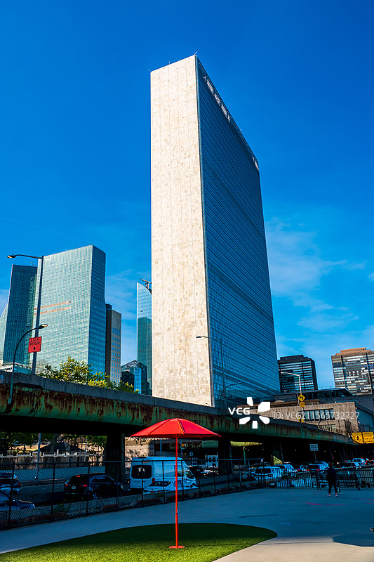 纽约掠影—从联合国下滨河公园望对面皇后区和布鲁克林图片素材