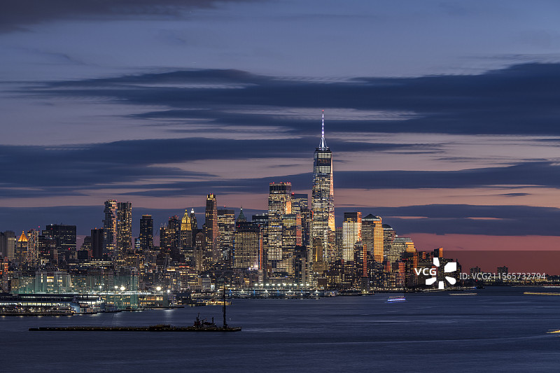 日落曼哈顿上城图片素材