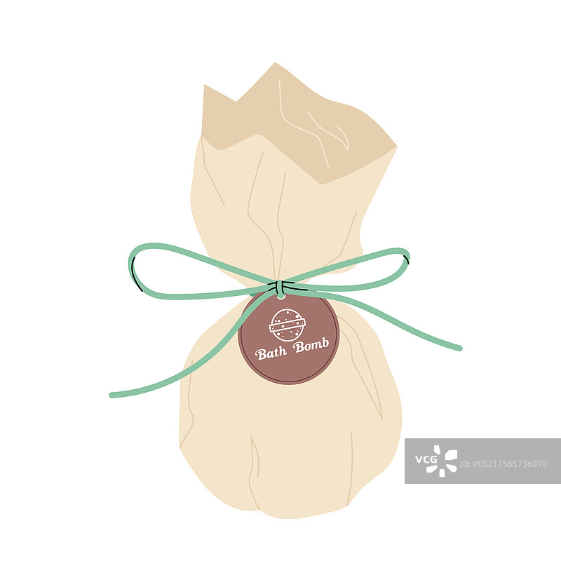 香氛浴球在牛皮纸包装的水疗中心图片素材