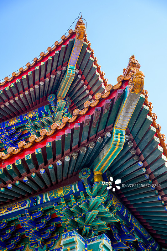 天津玉佛禅寺(千尊玉佛寺)古建筑局部图片素材