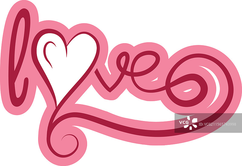 粉色的爱与心形文字图片素材