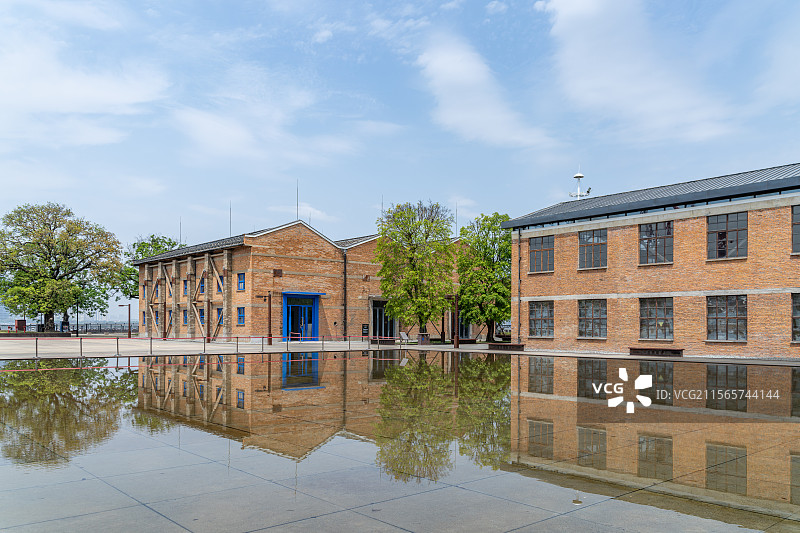 福建省福州市马尾区中国船政博物馆的近代红砖建筑图片素材