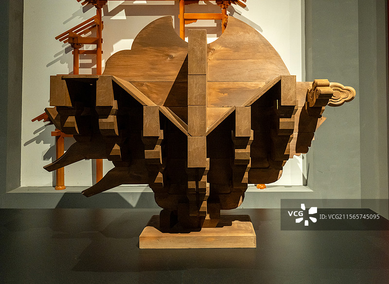 奎文阁平身科斗拱（复制品） 山东省济宁市博物馆（文化中心新馆）“济宁人文胜迹展”图片素材