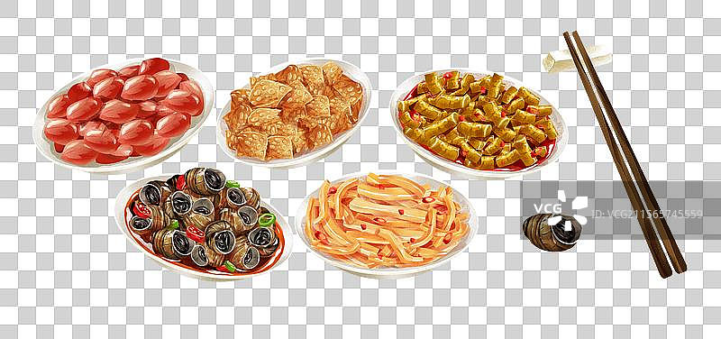 广西柳州特色小吃酸笋螺蛳粉插画元素图片素材