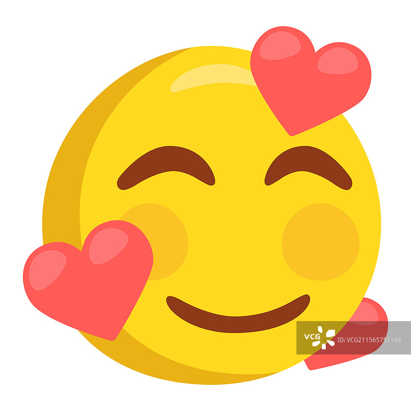 带心形的浪漫表情符号眼睛图标图片素材