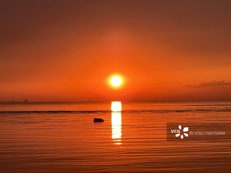 劳动节东戴河日出图片素材