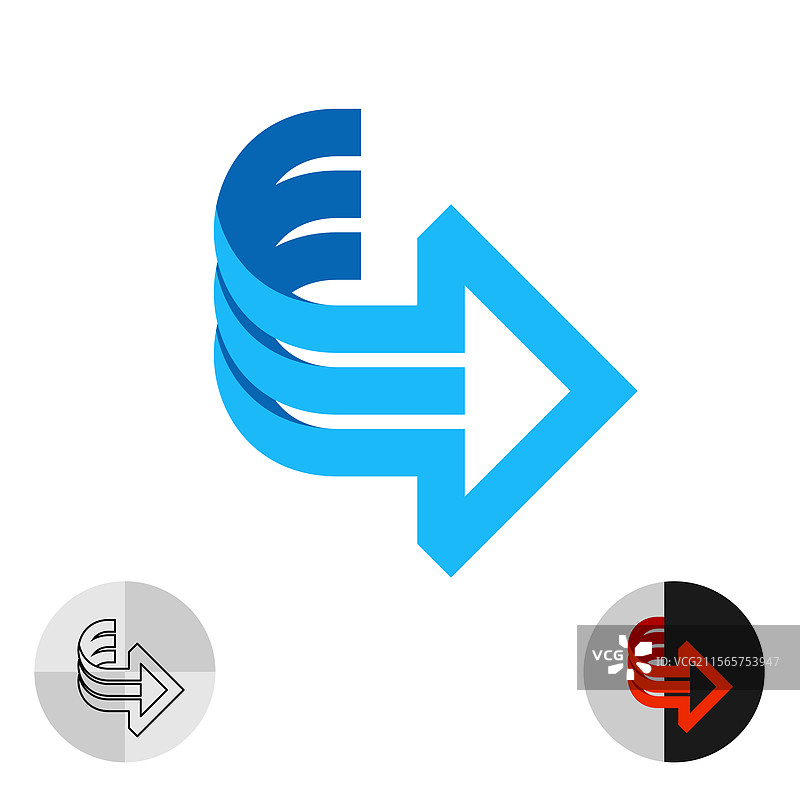 3D风格的宽线条箭头图片素材