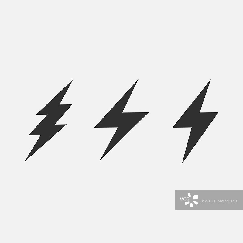 闪电图标集合 - 电气图标包图片素材