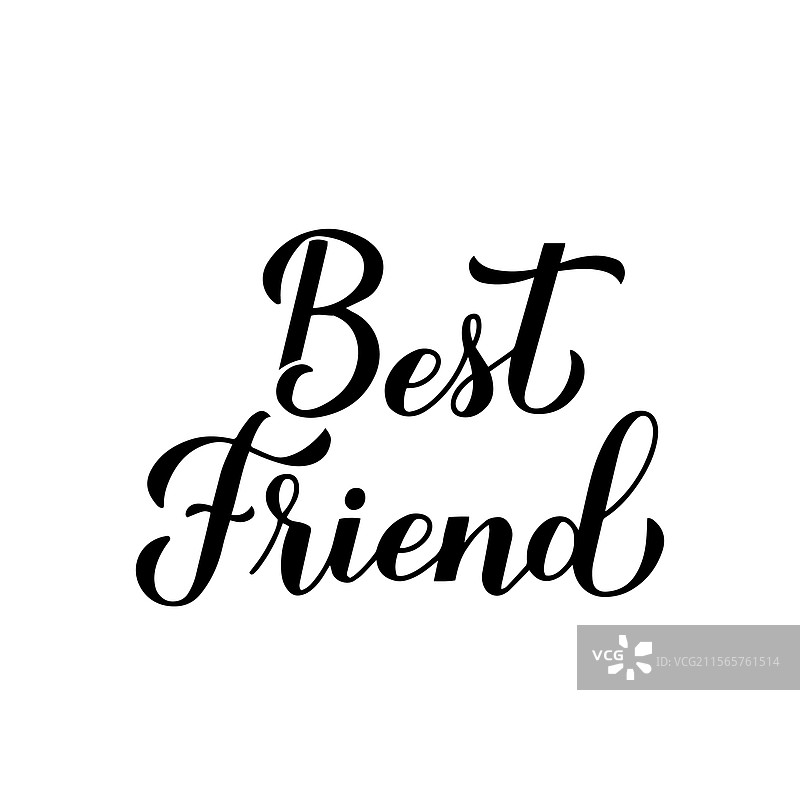 最好的朋友字母图案，孤立在白色背景上图片素材