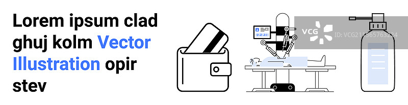 先进的医疗设备和数字钱包图片素材