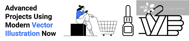 女性使用智能手机在线购物图片素材