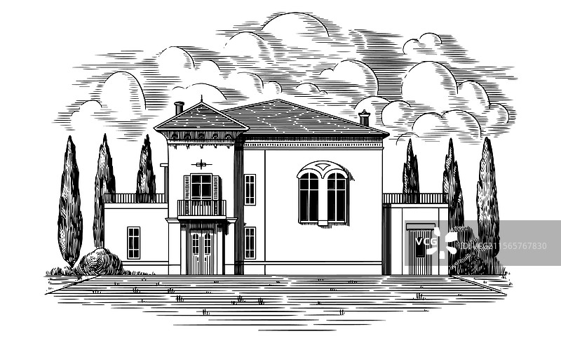 来自里维埃拉的意大利或法国别墅图片素材