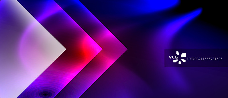带有霓虹闪光灯的玻璃方块抽象图案图片素材