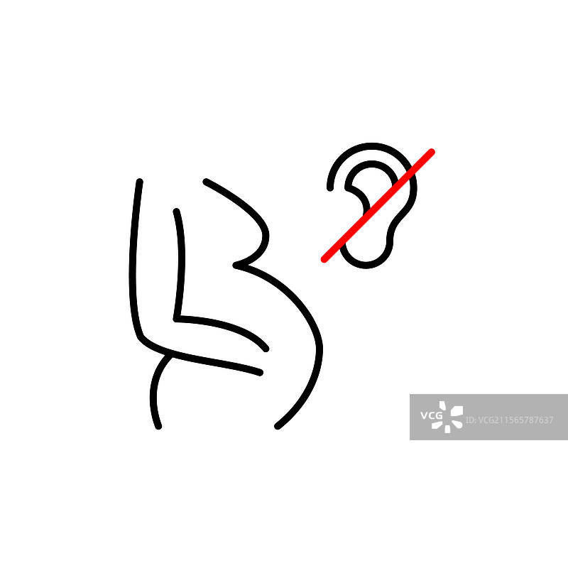 怀孕的女人和耳朵交叉的安静怀孕图片素材