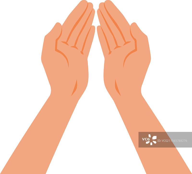 手掌杯形状的孤立手部概念图片素材