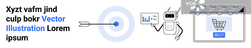 数字营销概念与机器人分析图片素材