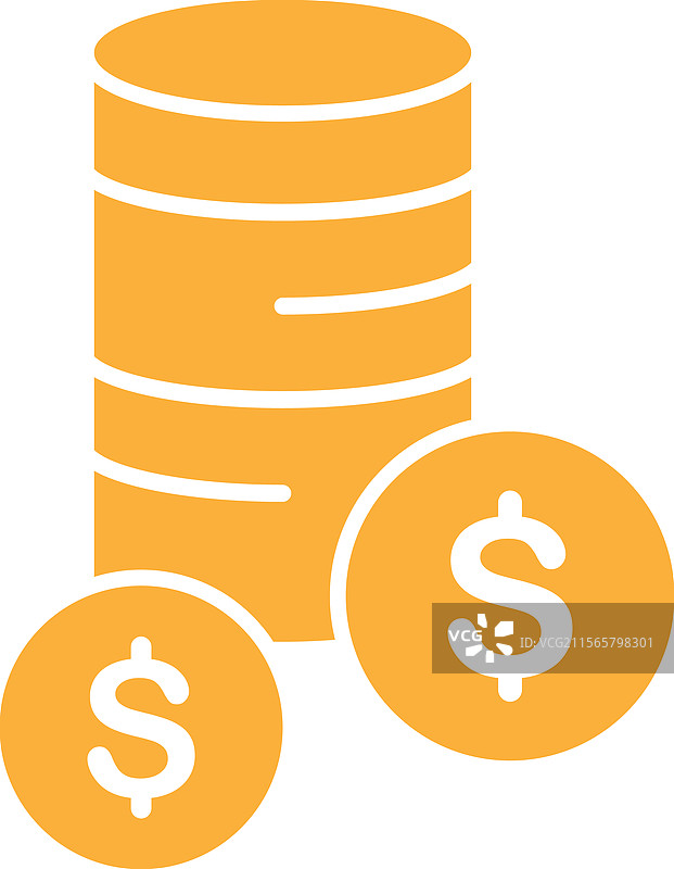 美元硬币堆叠图标标志设计模板图片素材