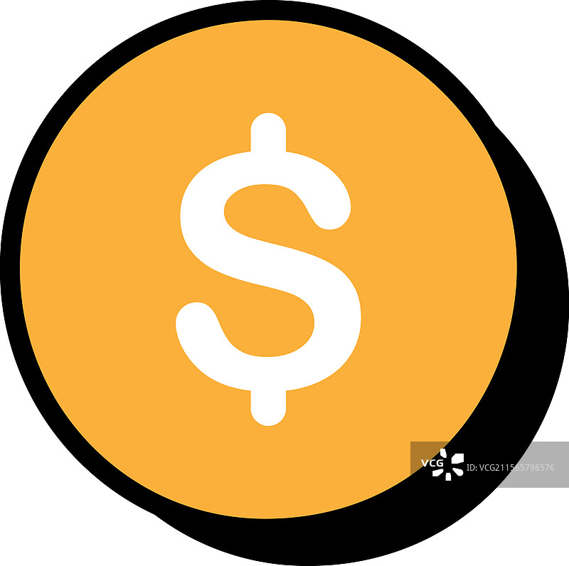 美元硬币图标标志设计模板，独立展示图片素材