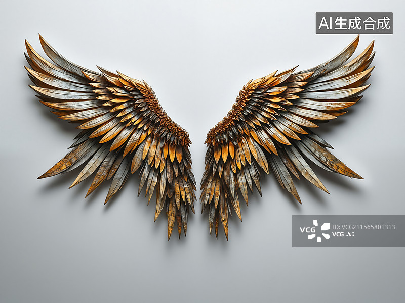 【AI数字艺术】金属翅膀艺术图片素材
